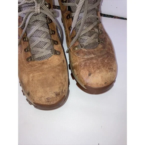 TIMBERLAND MEN'S TAN LEATHER WATERPROOF A1J1N HIKING BOOTS SIZE 12 - Picture 3 of 11